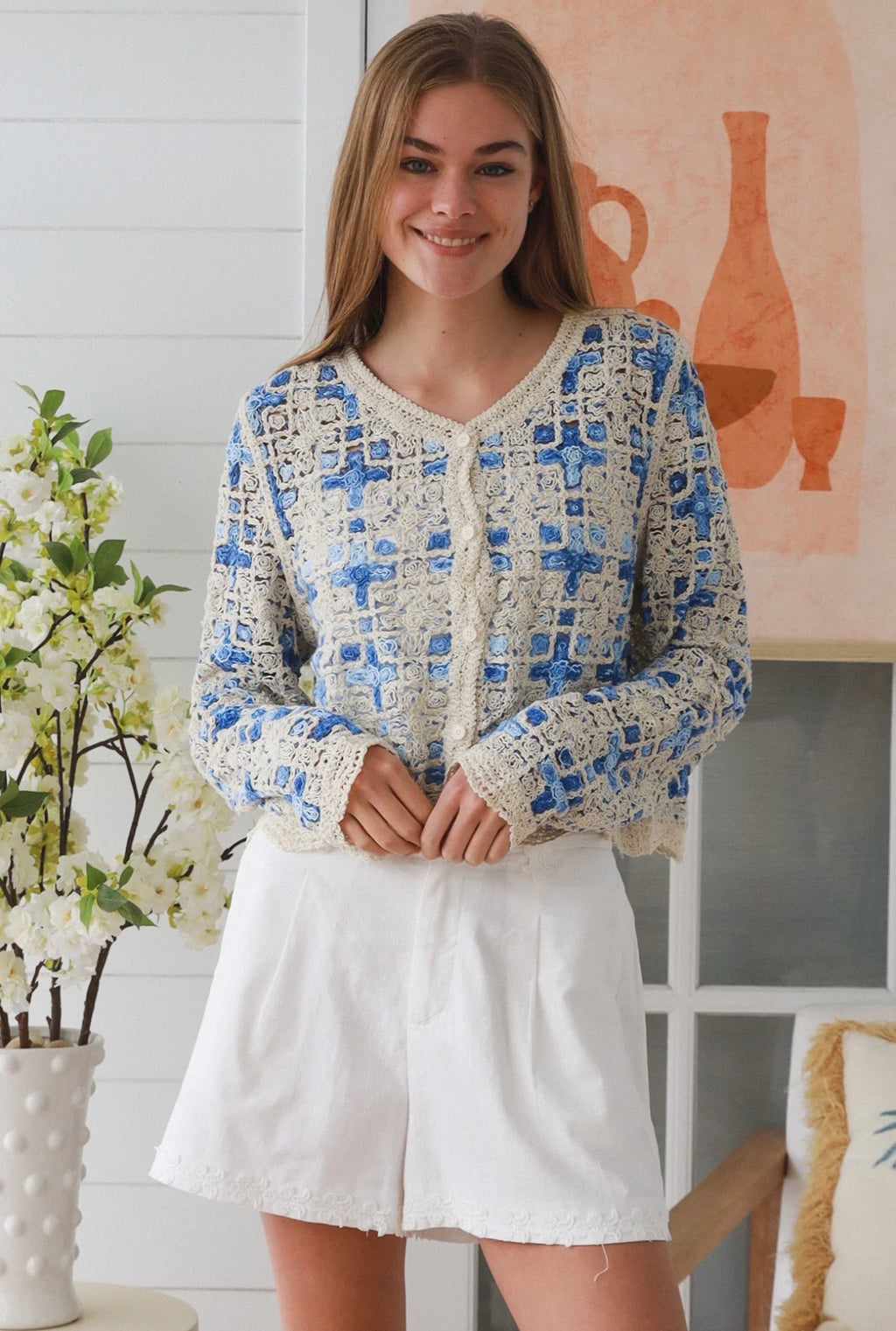 Cotton Cardigan Blue