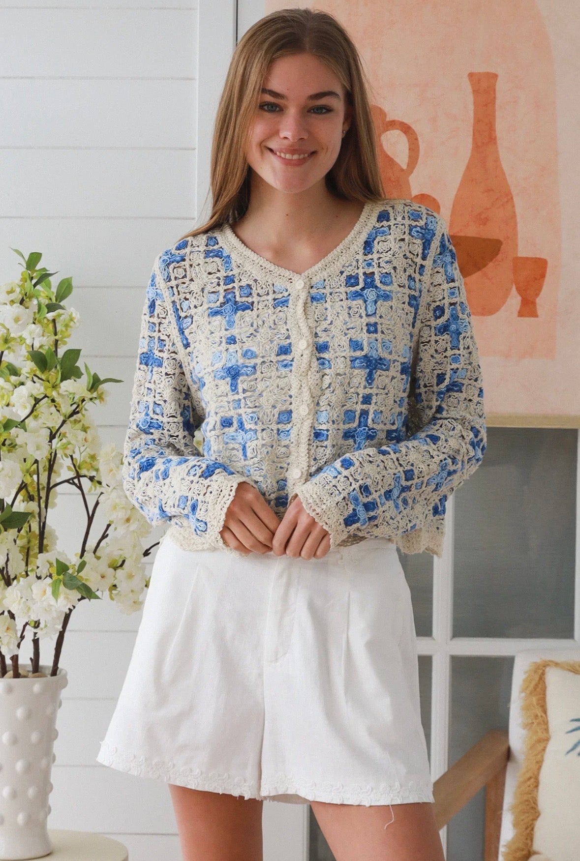 Cotton Cardigan Blue