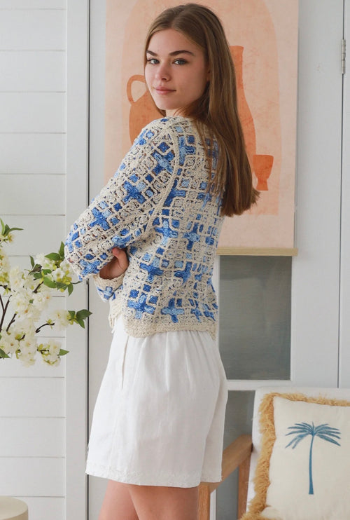 Cotton Cardigan Blue